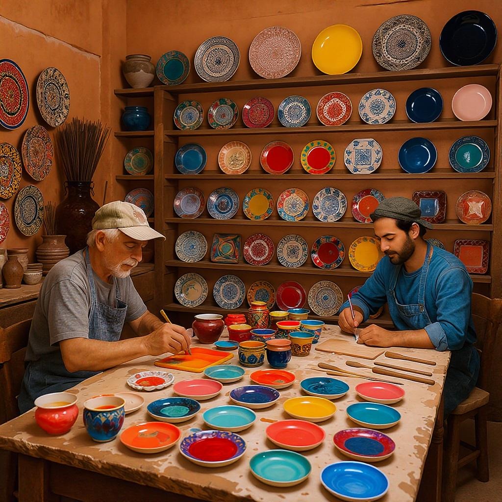 Pottery artisans at work